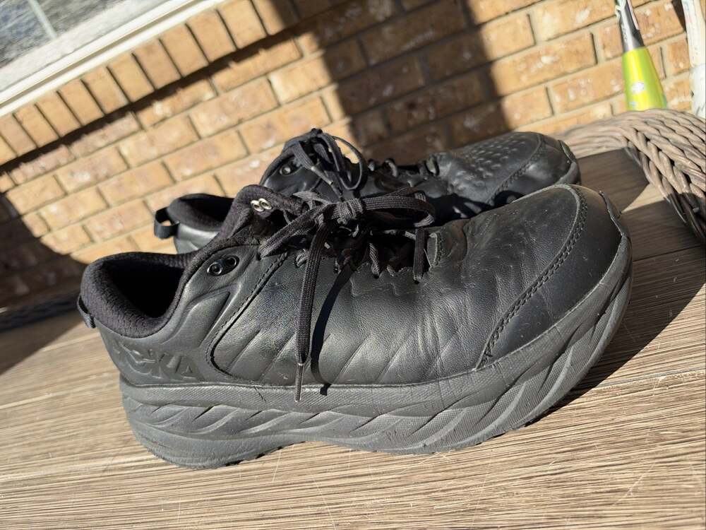 Hoka One One Bondi SR Men's Size 12 Black Work Shoes Non Slip 1110520. No Soles